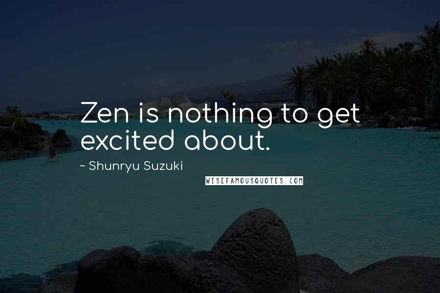 Shunryu Suzuki Quotes: Zen is nothing to get excited about.