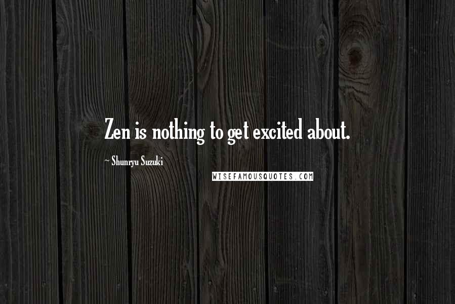 Shunryu Suzuki Quotes: Zen is nothing to get excited about.
