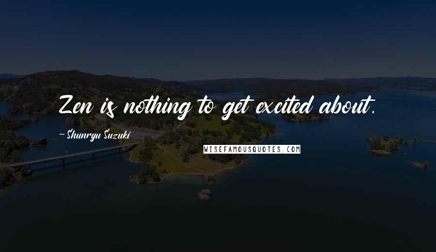Shunryu Suzuki Quotes: Zen is nothing to get excited about.