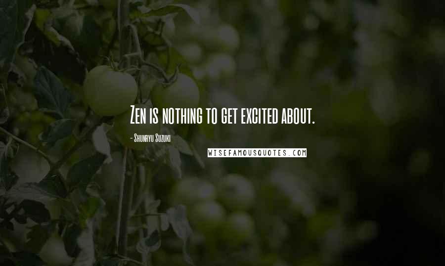 Shunryu Suzuki Quotes: Zen is nothing to get excited about.