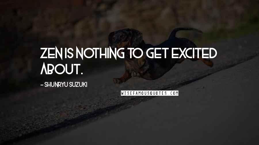 Shunryu Suzuki Quotes: Zen is nothing to get excited about.