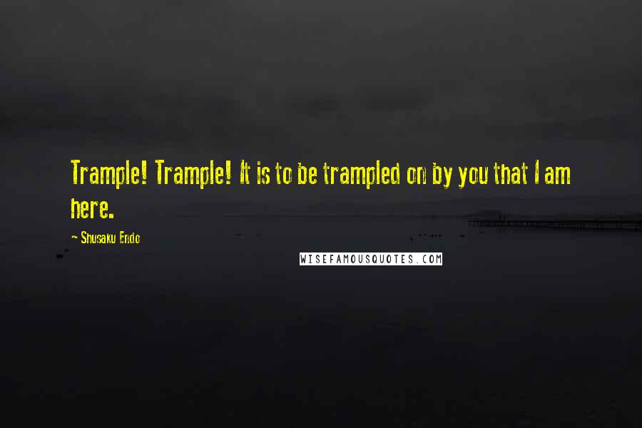 Shusaku Endo Quotes: Trample! Trample! It is to be trampled on by you that I am here.