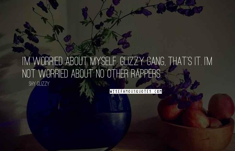 Shy Glizzy Quotes: I'm worried about myself. Glizzy gang, that's it. I'm not worried about no other rappers.