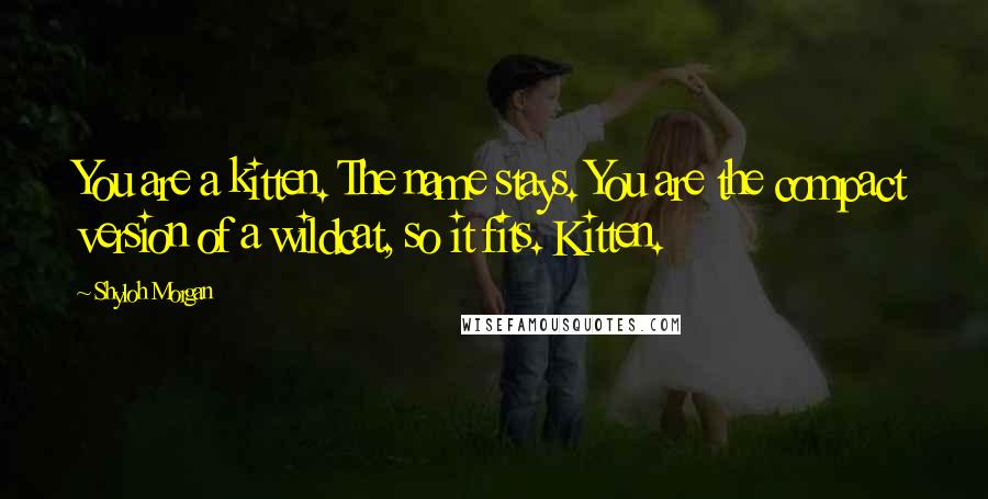 Shyloh Morgan Quotes: You are a kitten. The name stays. You are the compact version of a wildcat, so it fits. Kitten.