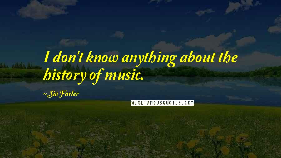 Sia Furler Quotes: I don't know anything about the history of music.