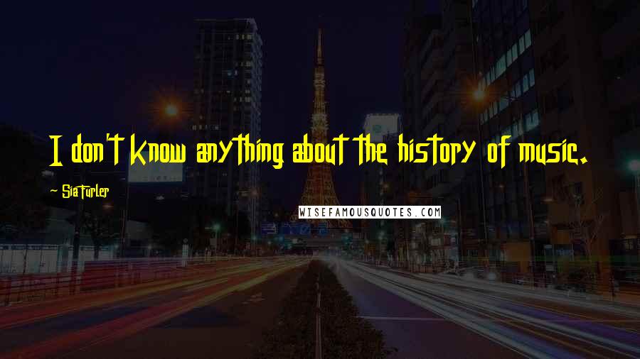 Sia Furler Quotes: I don't know anything about the history of music.