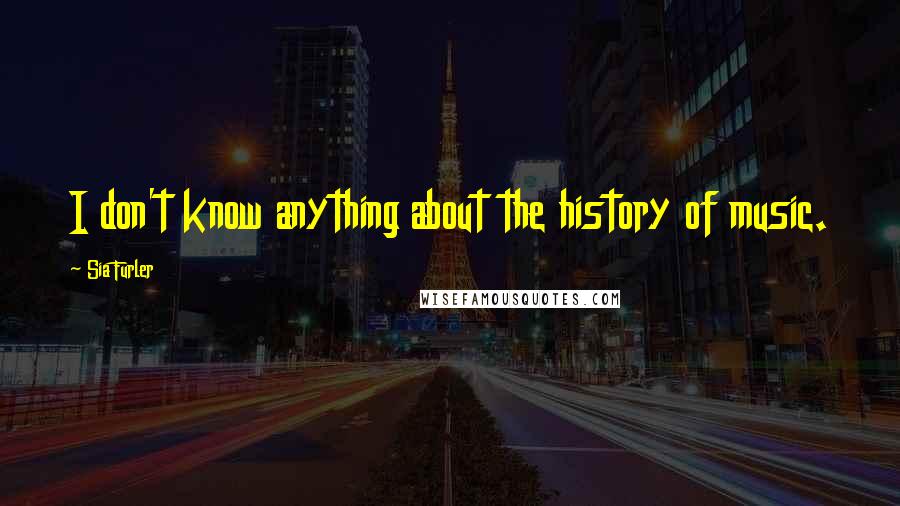 Sia Furler Quotes: I don't know anything about the history of music.