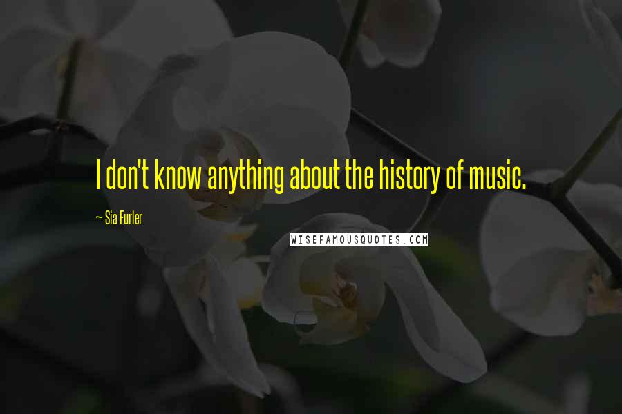 Sia Furler Quotes: I don't know anything about the history of music.