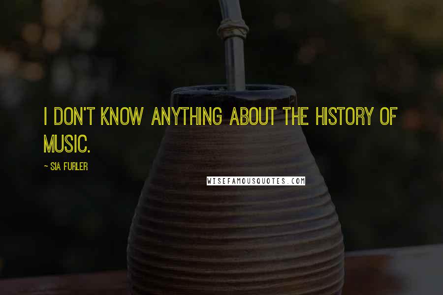 Sia Furler Quotes: I don't know anything about the history of music.