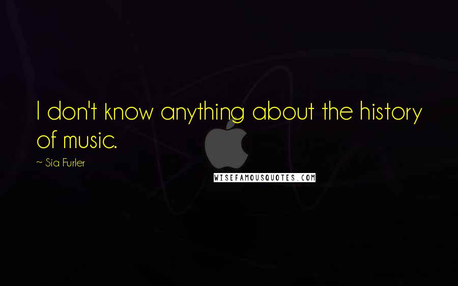 Sia Furler Quotes: I don't know anything about the history of music.