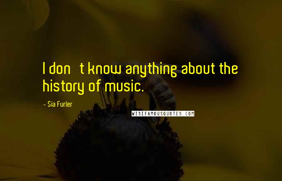 Sia Furler Quotes: I don't know anything about the history of music.