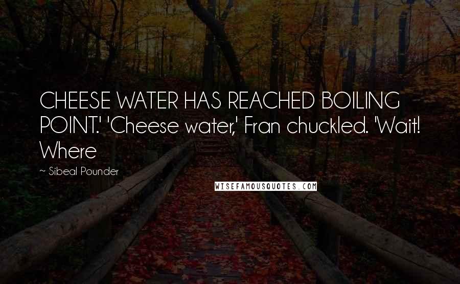 Sibeal Pounder Quotes: CHEESE WATER HAS REACHED BOILING POINT.' 'Cheese water,' Fran chuckled. 'Wait! Where