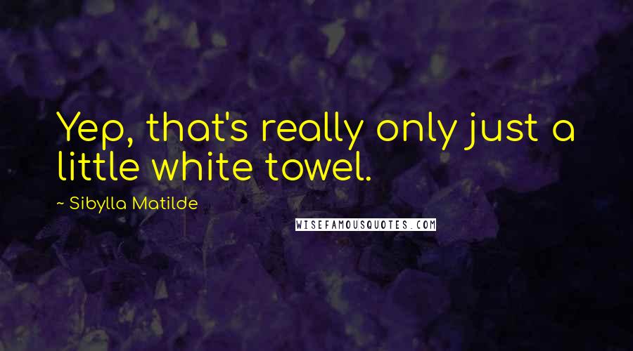 Sibylla Matilde Quotes: Yep, that's really only just a little white towel.