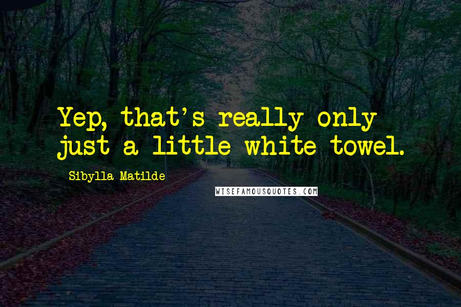 Sibylla Matilde Quotes: Yep, that's really only just a little white towel.