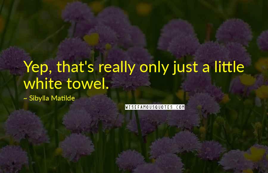 Sibylla Matilde Quotes: Yep, that's really only just a little white towel.