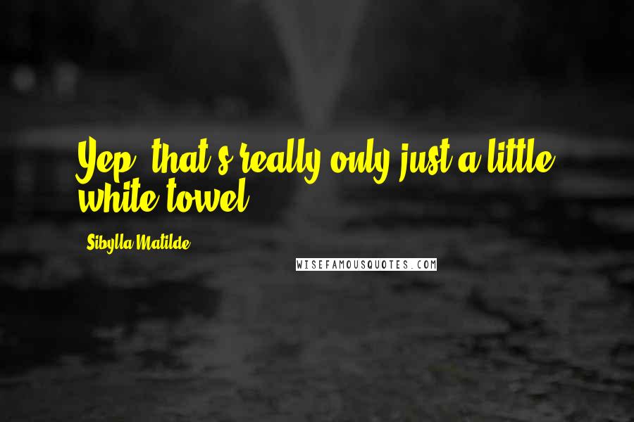 Sibylla Matilde Quotes: Yep, that's really only just a little white towel.