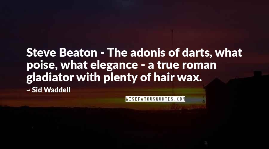 Sid Waddell Quotes: Steve Beaton - The adonis of darts, what poise, what elegance - a true roman gladiator with plenty of hair wax.