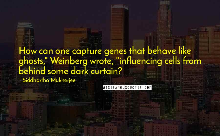 Siddhartha Mukherjee Quotes: How can one capture genes that behave like ghosts," Weinberg wrote, "influencing cells from behind some dark curtain?