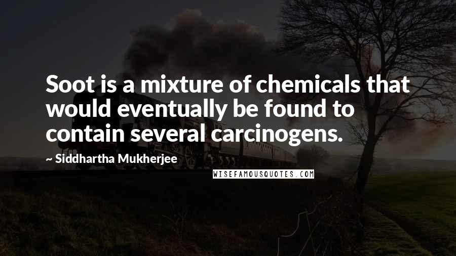 Siddhartha Mukherjee Quotes: Soot is a mixture of chemicals that would eventually be found to contain several carcinogens.