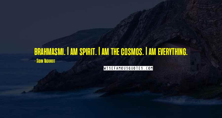 Sidin Vadukut Quotes: brahmasmi. I am spirit. I am the cosmos. I am everything.