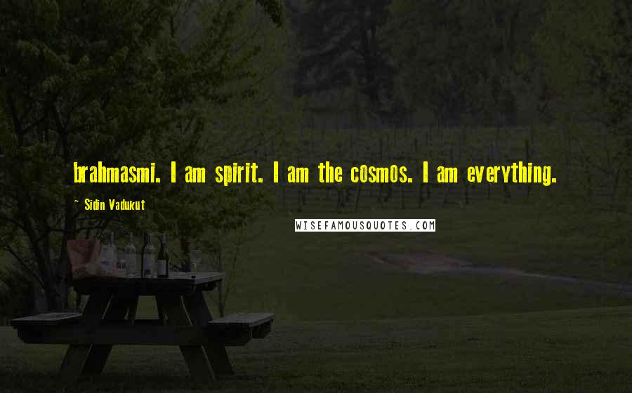 Sidin Vadukut Quotes: brahmasmi. I am spirit. I am the cosmos. I am everything.