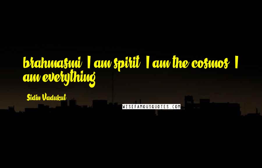 Sidin Vadukut Quotes: brahmasmi. I am spirit. I am the cosmos. I am everything.