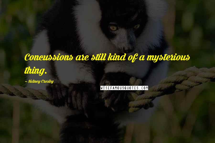 Sidney Crosby Quotes: Concussions are still kind of a mysterious thing.