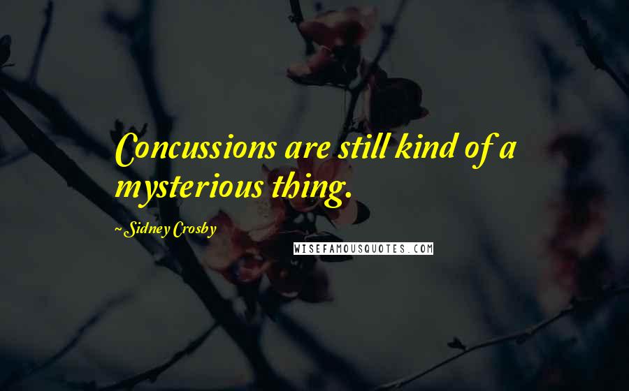 Sidney Crosby Quotes: Concussions are still kind of a mysterious thing.