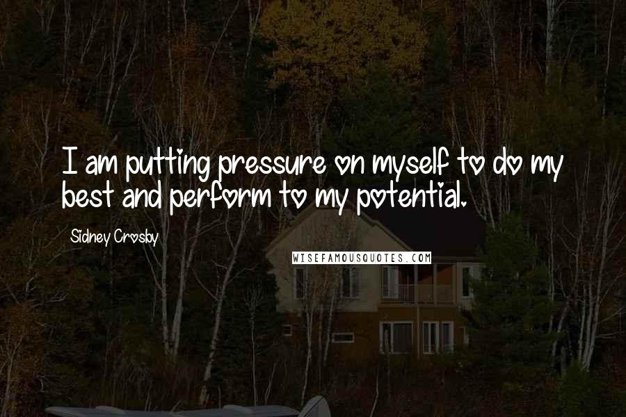 Sidney Crosby Quotes: I am putting pressure on myself to do my best and perform to my potential.