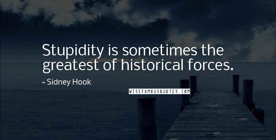 Sidney Hook Quotes: Stupidity is sometimes the greatest of historical forces.