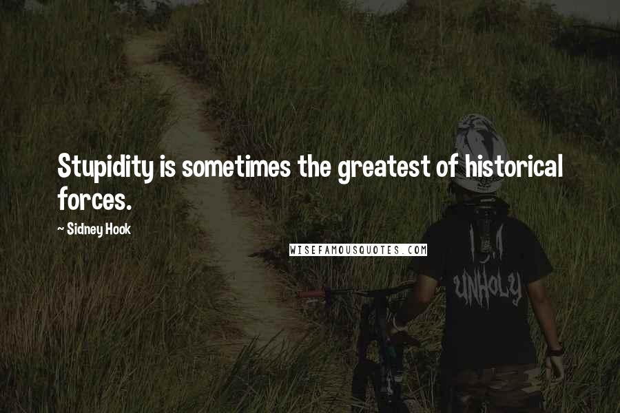 Sidney Hook Quotes: Stupidity is sometimes the greatest of historical forces.