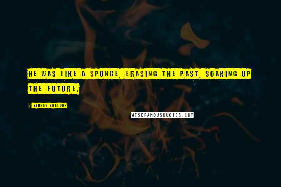 Sidney Sheldon Quotes: He was like a sponge, erasing the past, soaking up the future.