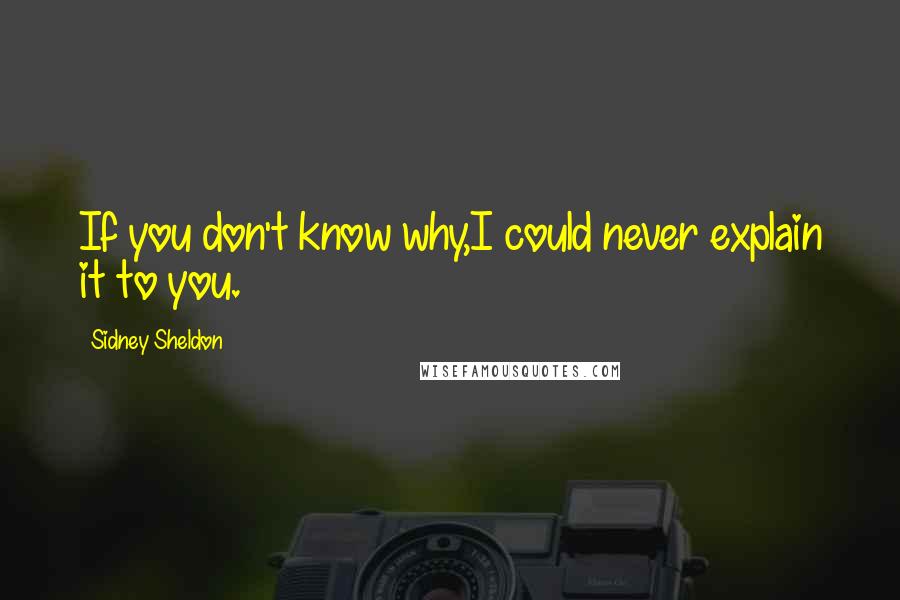 Sidney Sheldon Quotes: If you don't know why,I could never explain it to you.