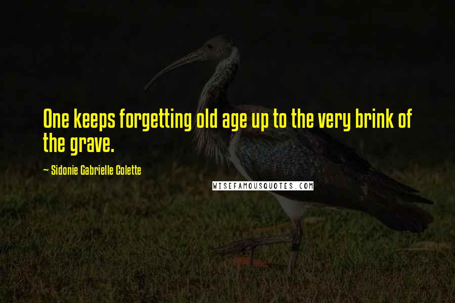 Sidonie Gabrielle Colette Quotes: One keeps forgetting old age up to the very brink of the grave.