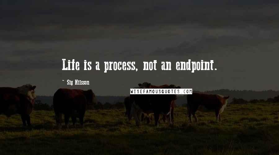 Sig Nilsson Quotes: Life is a process, not an endpoint.