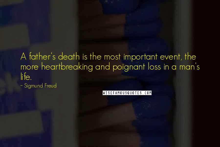 Sigmund Freud Quotes: A father's death is the most important event, the more heartbreaking and poignant loss in a man's life.