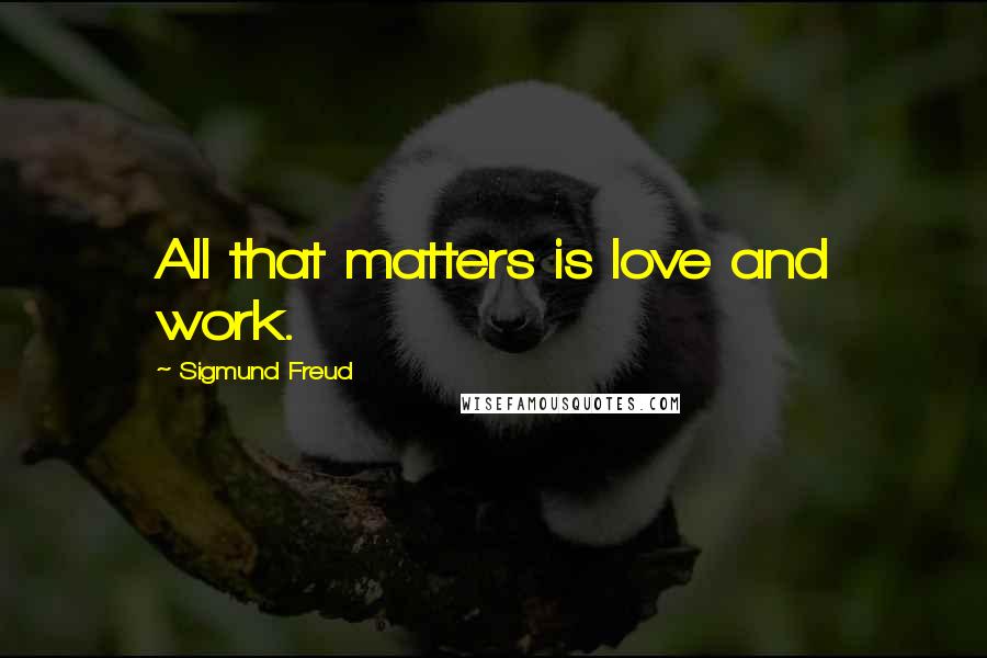 Sigmund Freud Quotes: All that matters is love and work.