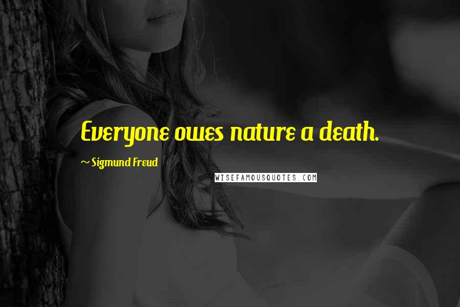 Sigmund Freud Quotes: Everyone owes nature a death.