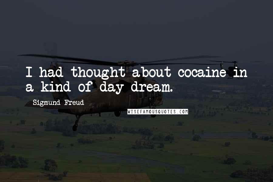 Sigmund Freud Quotes: I had thought about cocaine in a kind of day-dream.