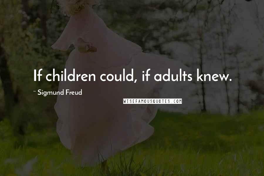 Sigmund Freud Quotes: If children could, if adults knew.