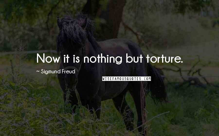 Sigmund Freud Quotes: Now it is nothing but torture.