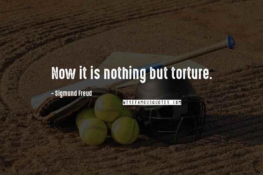 Sigmund Freud Quotes: Now it is nothing but torture.