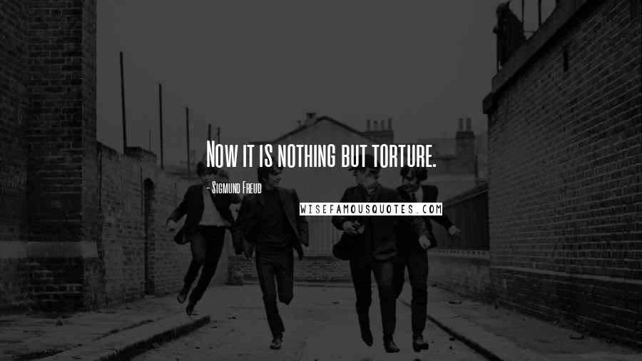 Sigmund Freud Quotes: Now it is nothing but torture.