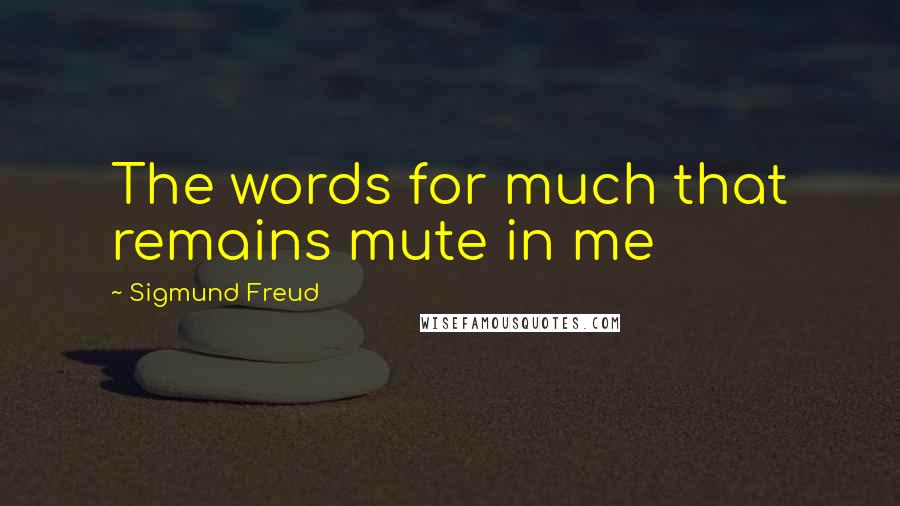 Sigmund Freud Quotes: The words for much that remains mute in me