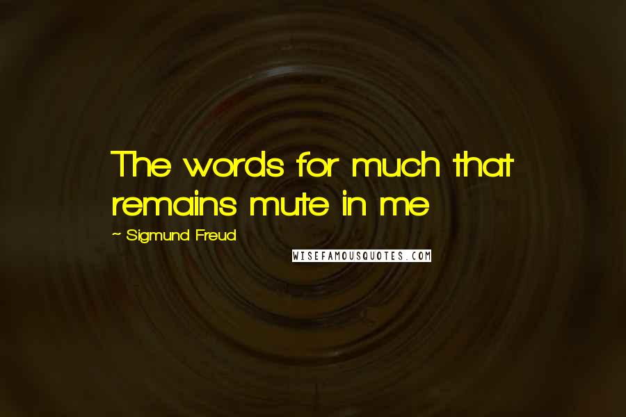 Sigmund Freud Quotes: The words for much that remains mute in me