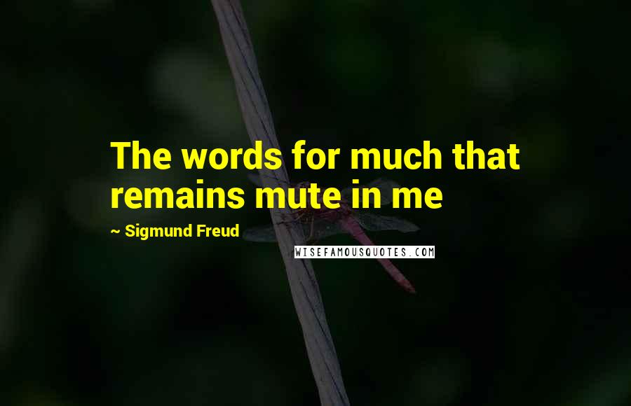 Sigmund Freud Quotes: The words for much that remains mute in me