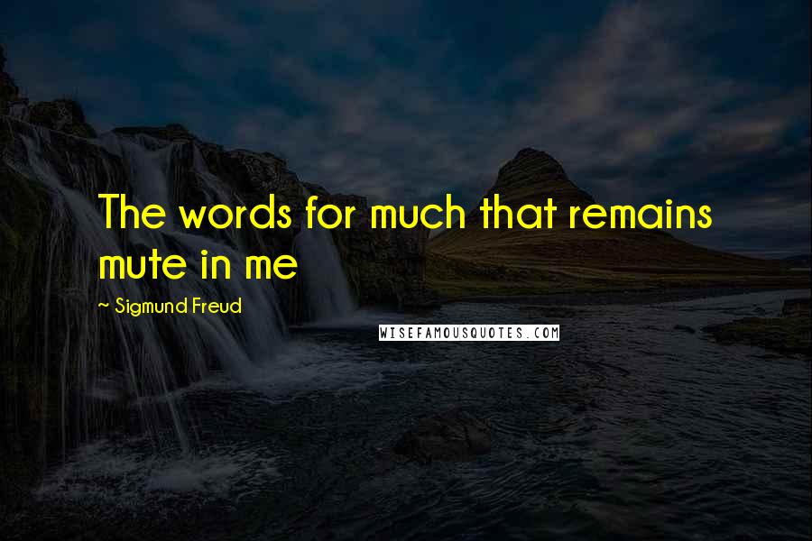 Sigmund Freud Quotes: The words for much that remains mute in me