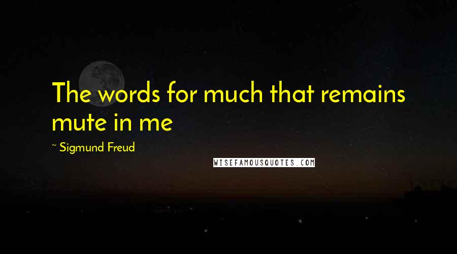 Sigmund Freud Quotes: The words for much that remains mute in me