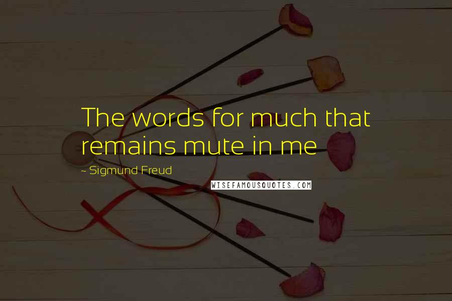 Sigmund Freud Quotes: The words for much that remains mute in me