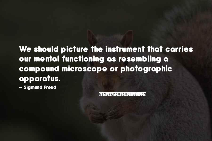 Sigmund Freud Quotes: We should picture the instrument that carries our mental functioning as resembling a compound microscope or photographic apparatus.